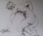 Femme accoudée de dos