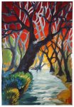 Forêt rouge qui piétine